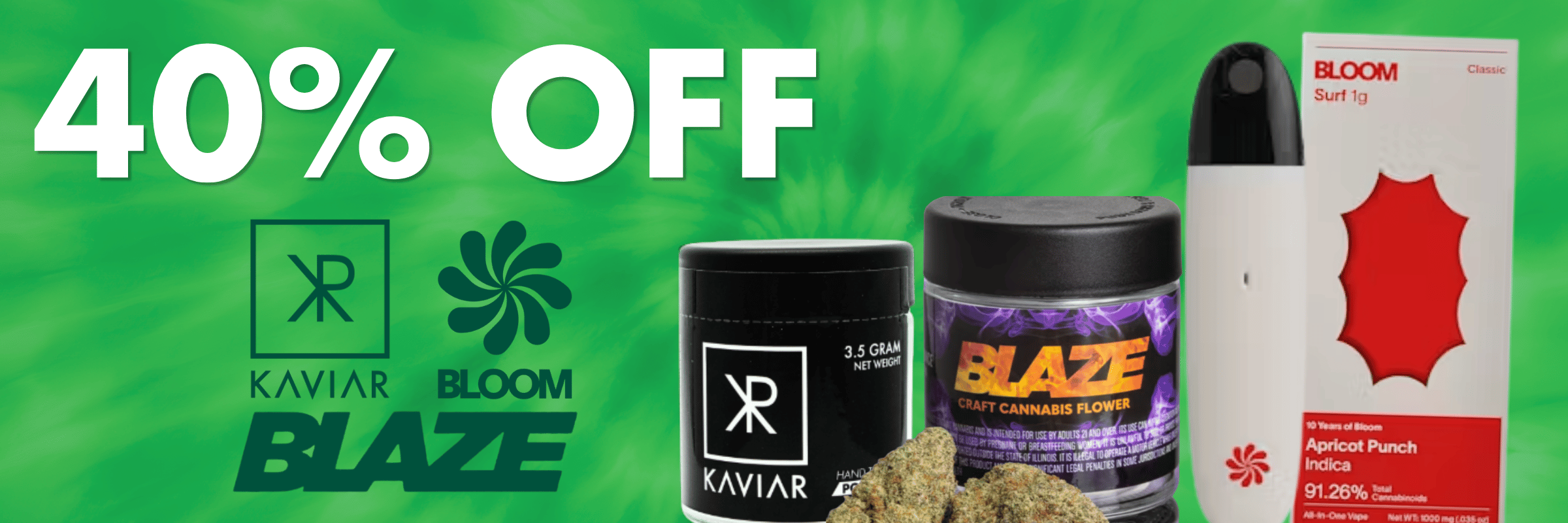 Villa Park, IL | Green Releaf Dispensary | Kaviar Brands 40% off